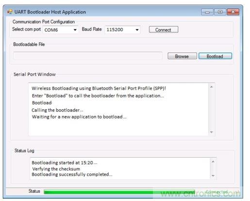 具有嵌入式終端仿真器窗口的定制引導(dǎo)加載器主機(jī)工具應(yīng)用實例。