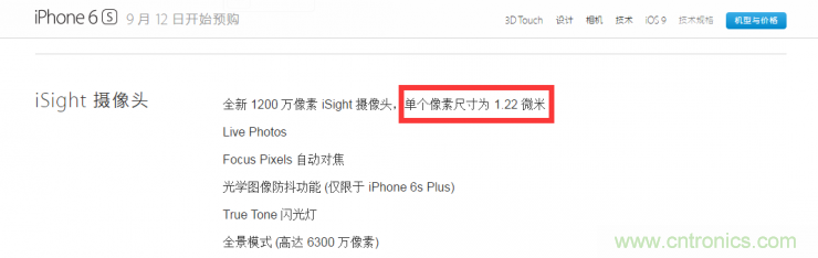 iPhone 6s告別800萬像素,探秘新攝像頭“1.22微米像素”