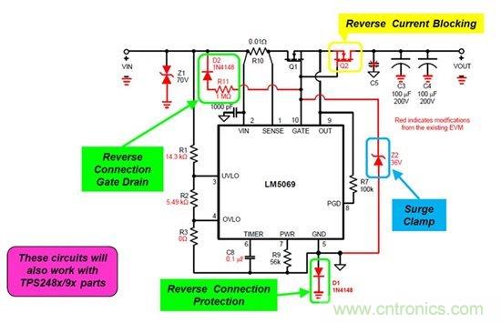 針對反向連接、浪涌鉗位以及反向電流保護進行防御