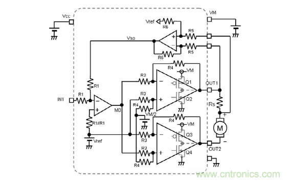 BTL功放電路的有刷直流電機驅動:線性電流驅動 BTL功放電路的有刷直流電機驅動:線性電流驅動